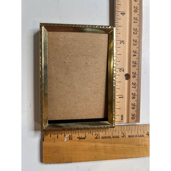 Vintage Gold-Tone Picture Frames 5x7 W/ Glass & 2.5x3.5 Without Glass 94f - Picture 5 of 6
